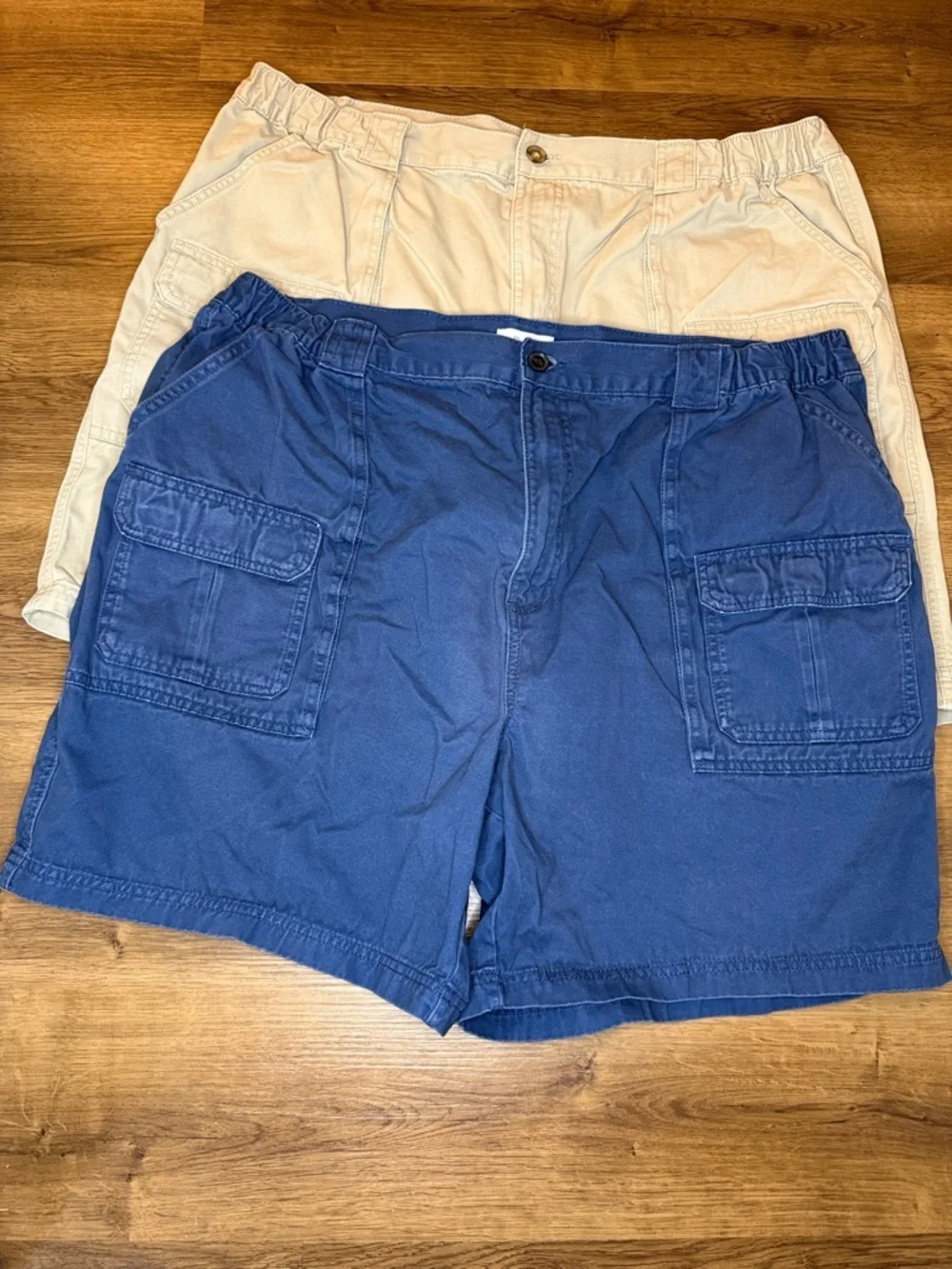 Croft & Borrow Cargo Shorts Hiking Summer Cotton Blue Khaki Lot of 2 Men’s 44